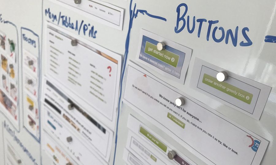 Small sample of the styles printed out and grouped